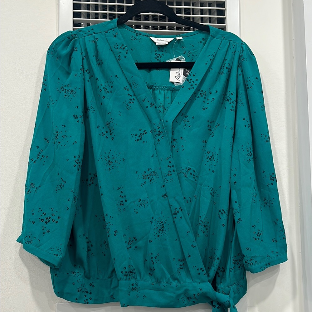 A New Day Teal Floral Blouse